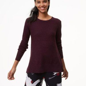 Loft Burgundy Open Knit Sweater